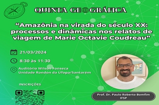O evento marca a retomada da Quinta Geográfica neste mês de março
