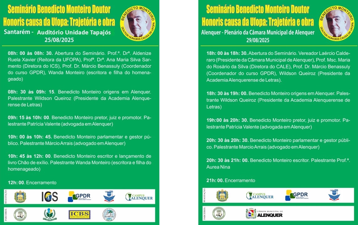 programação seminário Benedicto Monteiro